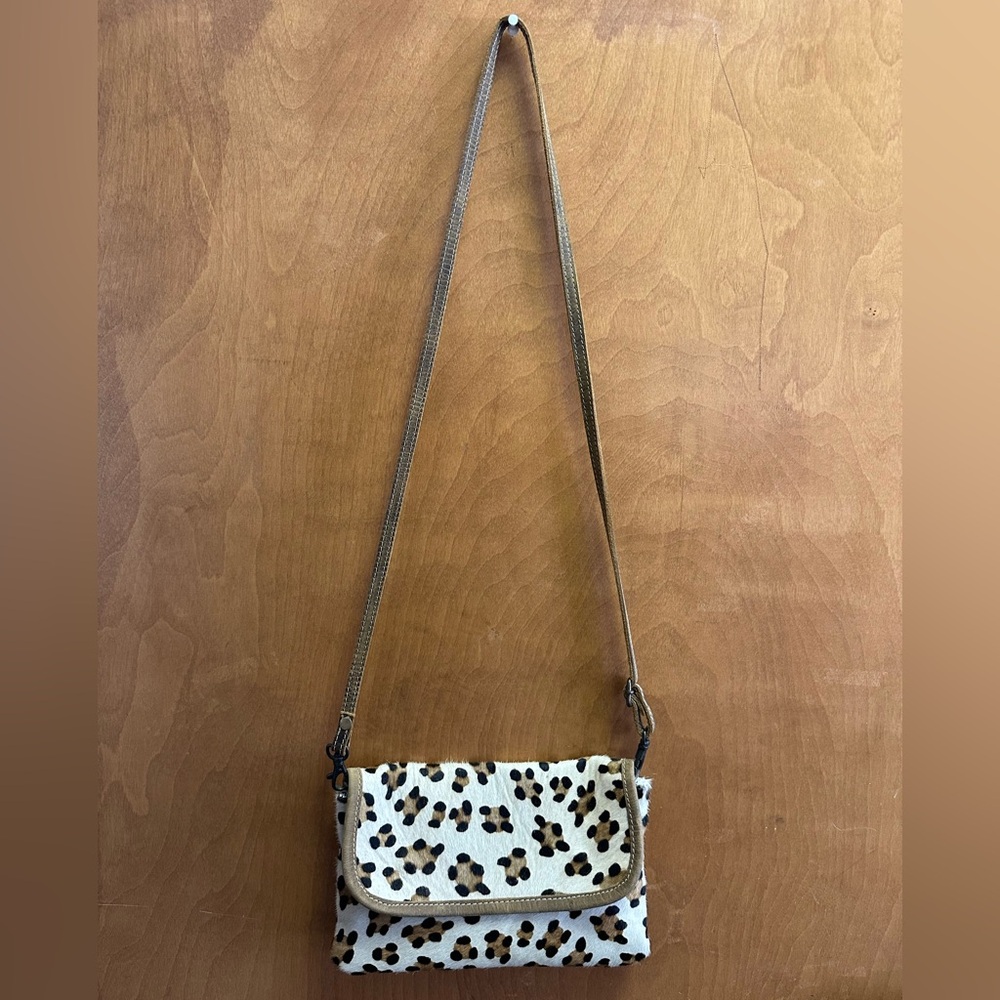 Myra Hair-On/Leather Leopard Print Crossbody Bag